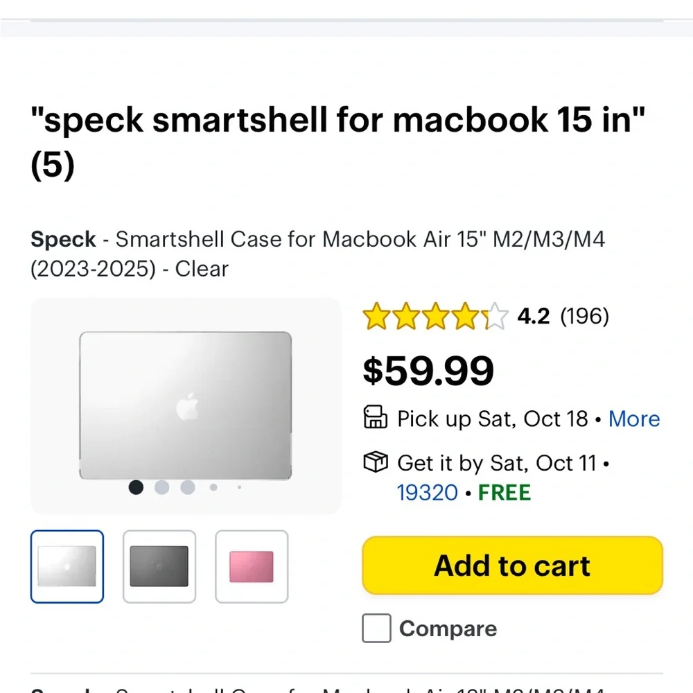 Speck Smartshell Case for MacBook Air 15